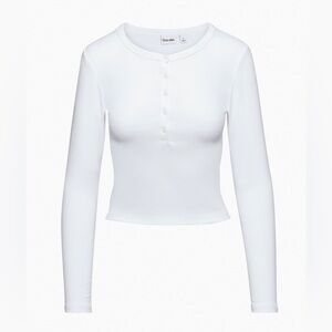ARITZIA Sunday Best Drew long-sleeved henley shirt white
